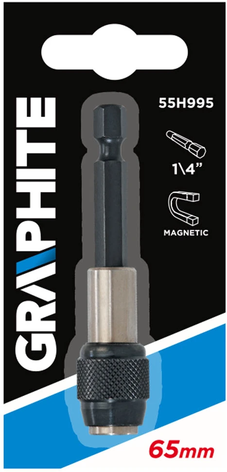Uchwyt Grafitinis magnetinis laikiklis atsuktuvo antgaliams 65mm, 1/4 "kotelis - 55H995