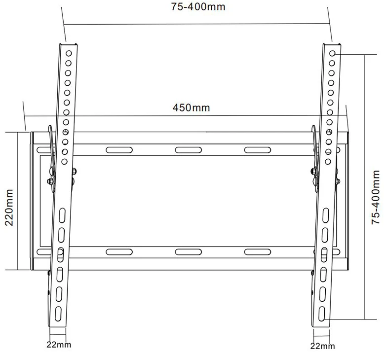 Cabletech Laikiklis sieninis pakreipiamas TV 32-55" (maks. 35kg)