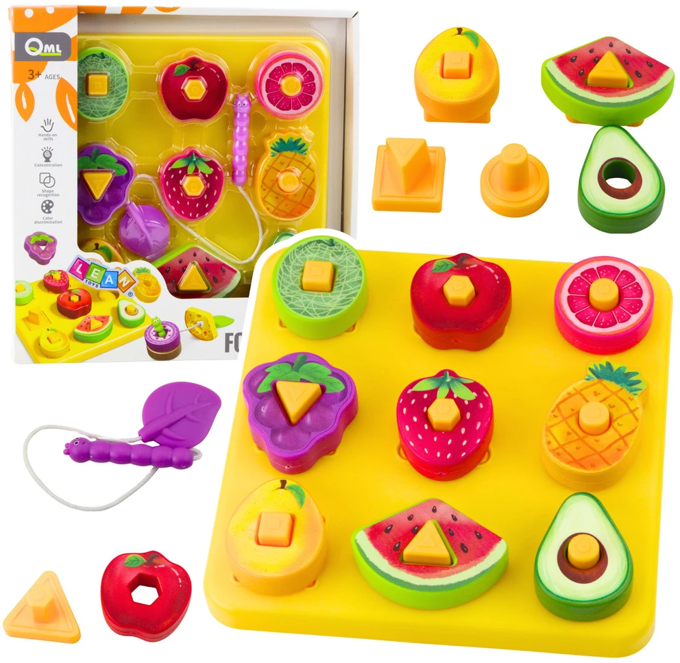 Lean Toys Vaikiška lavinamoji dėlionė „Geometriniai vaisiai“