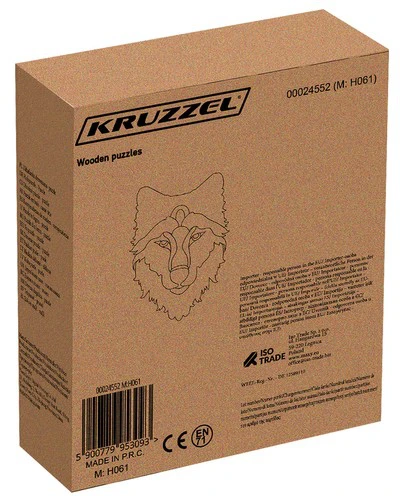 Kruzzel Išskirtinė įdomi medinė dėlionė - Vilkas 24552