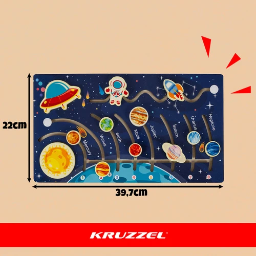 Medinė dėlionė - saulės sistema Kruzzel 39,7 x 22 cm