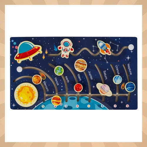 Medinė dėlionė - saulės sistema Kruzzel 39,7 x 22 cm