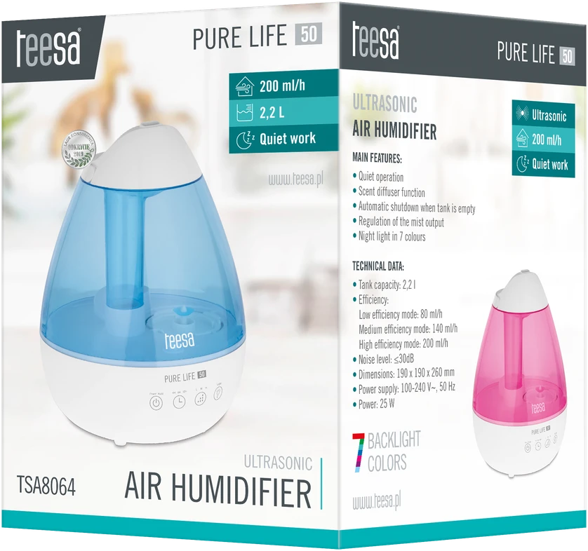 TEESA PURE LIFE 50 ultragarsinis oro drėkintuvas