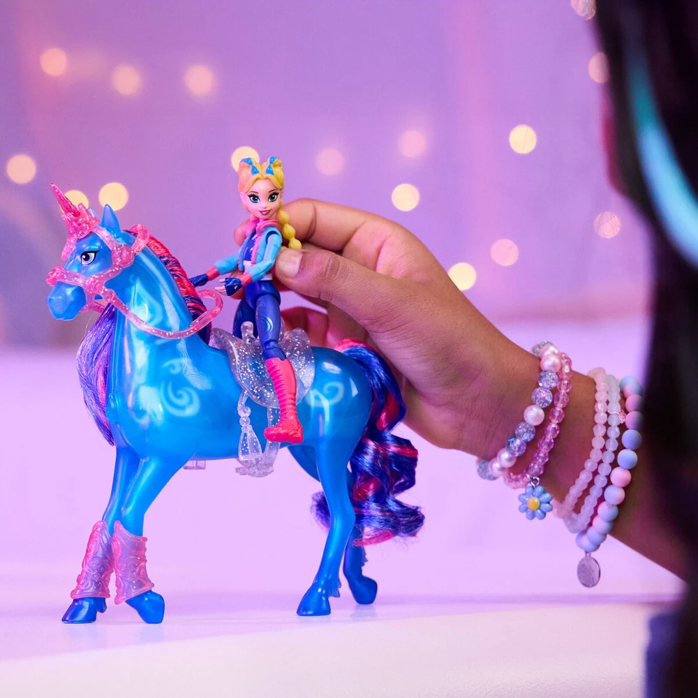 Spin Master Unicorn Academy Vienaragio akademija – traukinukas ir švytinti upė (6075347)