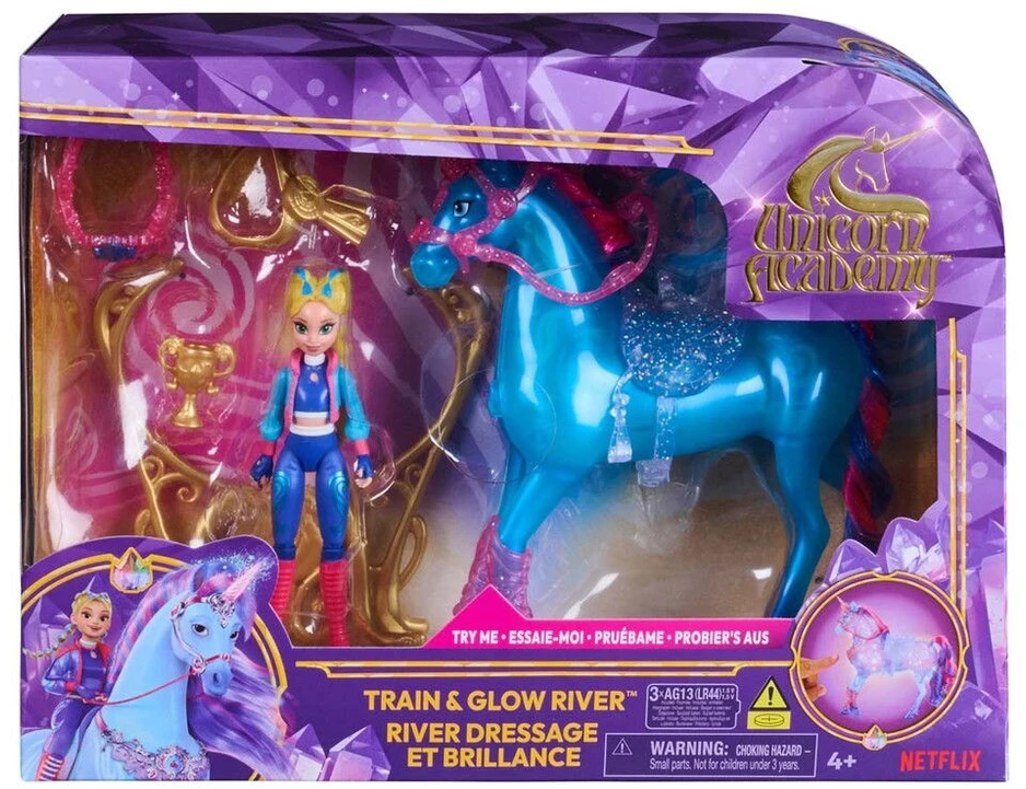 Spin Master Unicorn Academy Vienaragio akademija – traukinukas ir švytinti upė (6075347)
