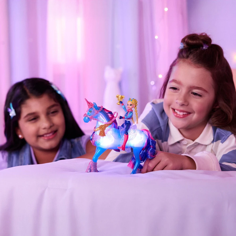 Spin Master Unicorn Academy Vienaragio akademija – traukinukas ir švytinti upė (6075347)