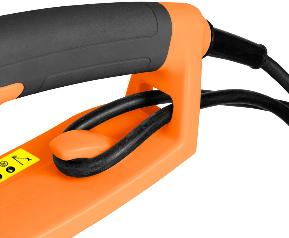 Neo Urządzenie 2 viename sodo įrankis su strėle: 750 W 250 mm grandininis pjūklas + 550 W 460 mm gyvatvorių žirklės
