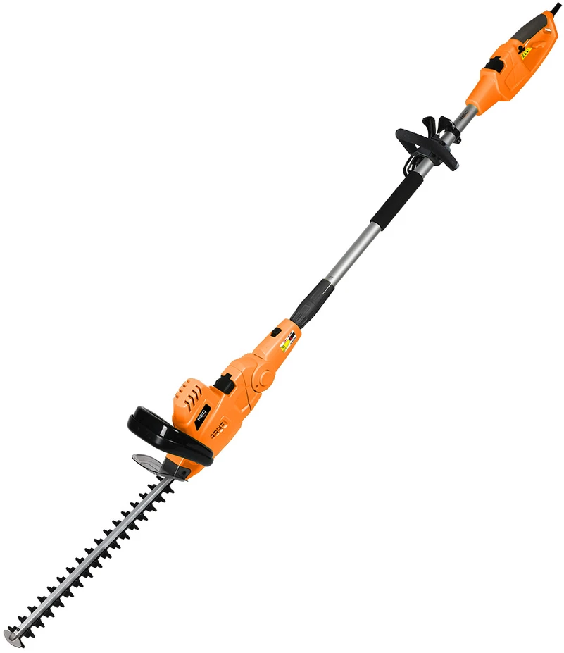 Neo Urządzenie 2 viename sodo įrankis su strėle: 750 W 250 mm grandininis pjūklas + 550 W 460 mm gyvatvorių žirklės