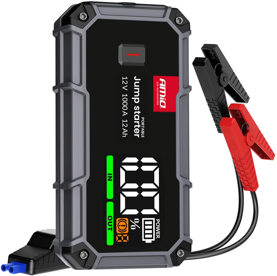 3in1 Automobilinis užvedimo įrenginys/LED/Powerbank 12V 12Ah 1000A PRO AMIO-04676