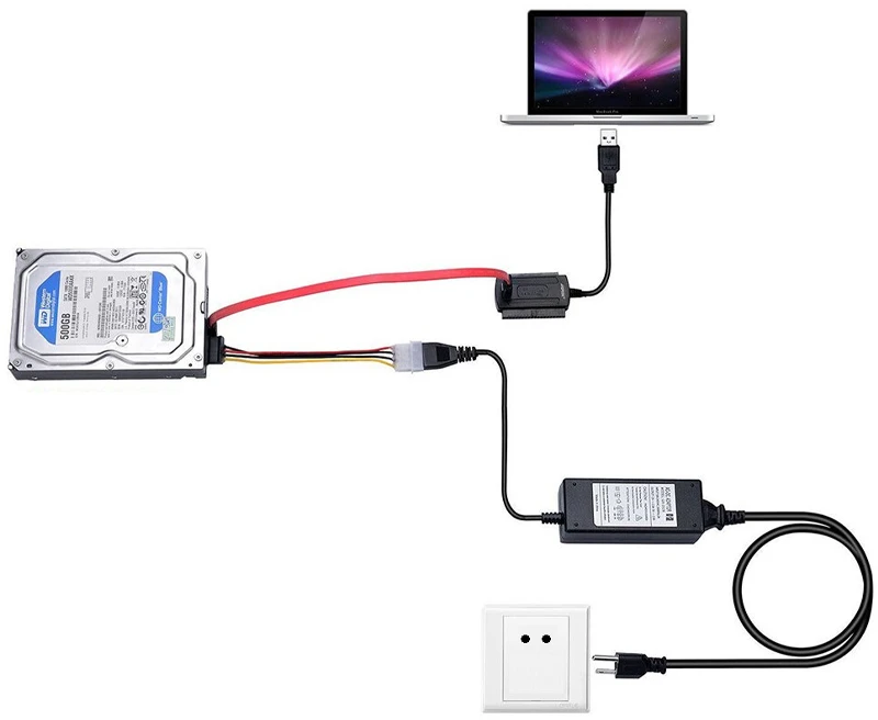USB į SATA ATA IDE 2.5 3.5 adapteris / USB į SATA ATA IDE 2.5 3.5 adapteris