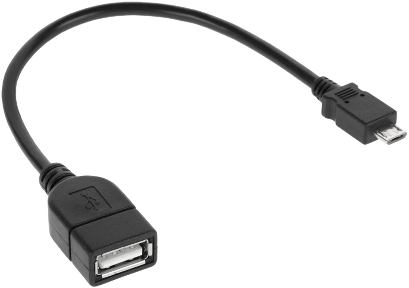 Cabletech USB kabelio lizdas A - mikro USB kištukas 20 cm