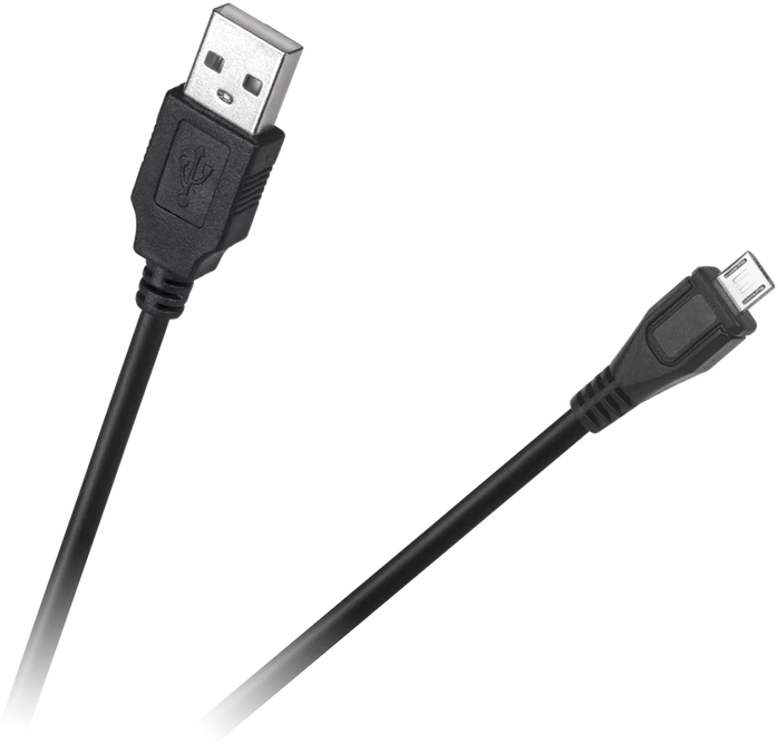 Cabletech USB - micro USB kabelis 0.2m Juodas
