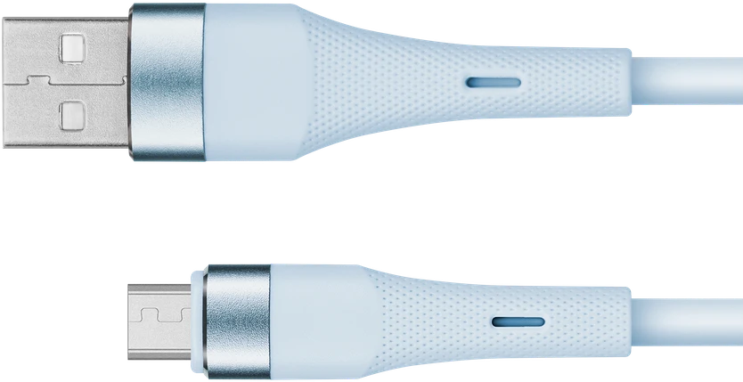 USB - microUSB kabelis 1 m silikoninis mėlynas Kruger & Matz Basic