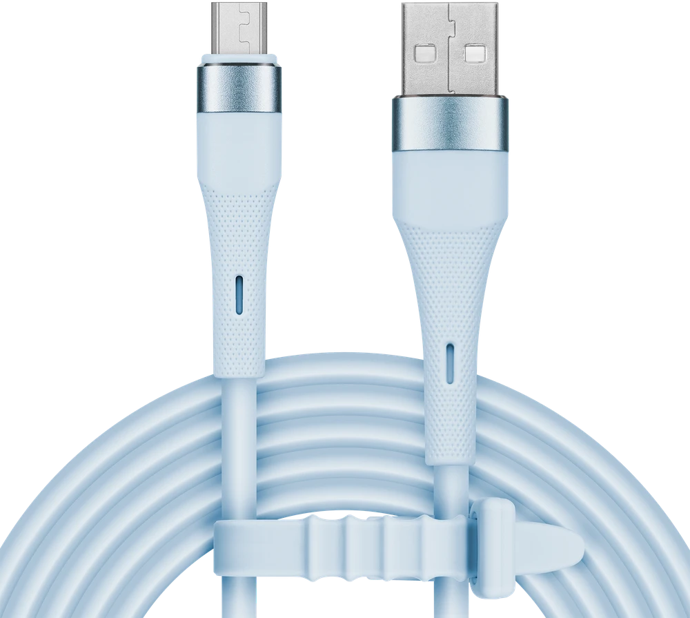 USB - microUSB kabelis 1 m silikoninis mėlynas Kruger & Matz Basic