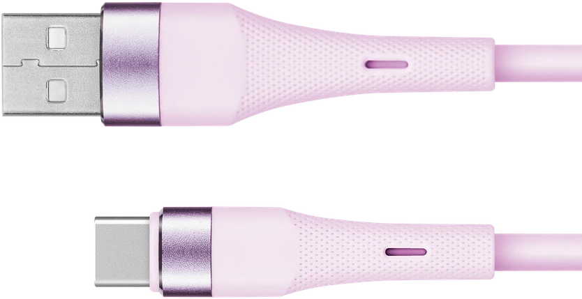 USB – C tipo USB kabelis 1 m silikoninis rožinis Kruger & Matz Basic