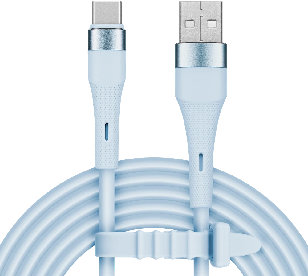 USB – C tipo USB kabelis 1 m silikoninis mėlynas Kruger & Matz Basic
