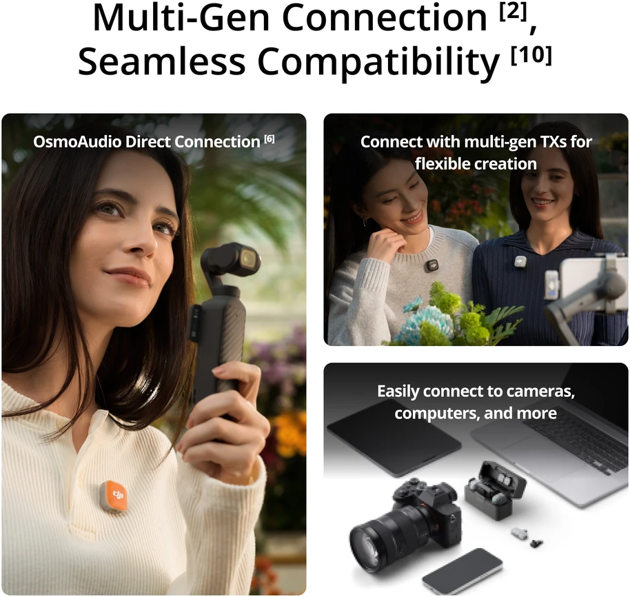 DJI Mic Mini 2 (2 siųstuvai + 1 imtuvas + įkrovimo dėklas)