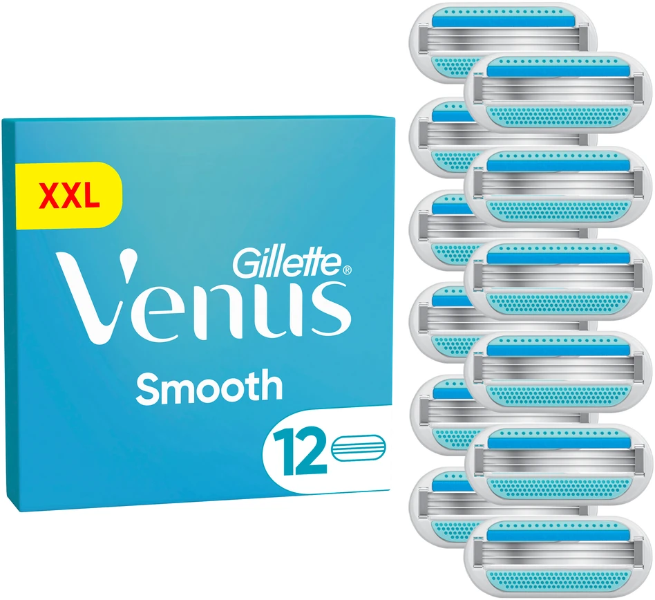 Gillette Venus Smooth Skustuvo Keičiamos Galvutės, 12 vnt.
