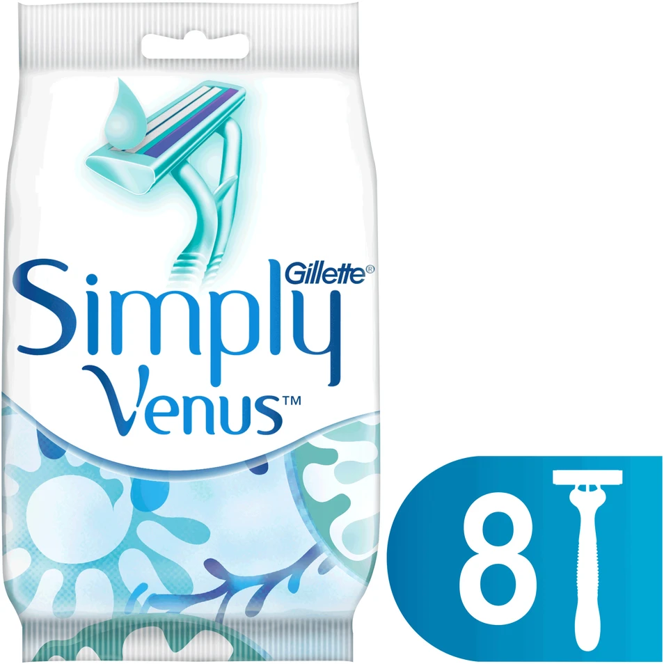 P&G Gillette Simply Venus 2 Vienkartiniai Skustuvai 8vnt.