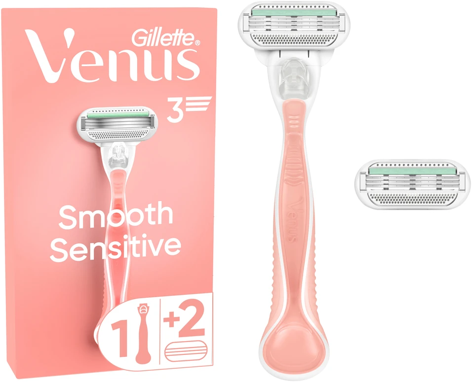 "Gillette Venus Sensitiv e Smooth" skustuvas + 2 galvutės