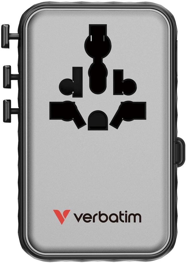 Verbatim kelioninis įkroviklis EU/UK/US GaN 2xUSB-C/2xUSB-A/1xUSB-C PD 100W juodos spalvos 30191