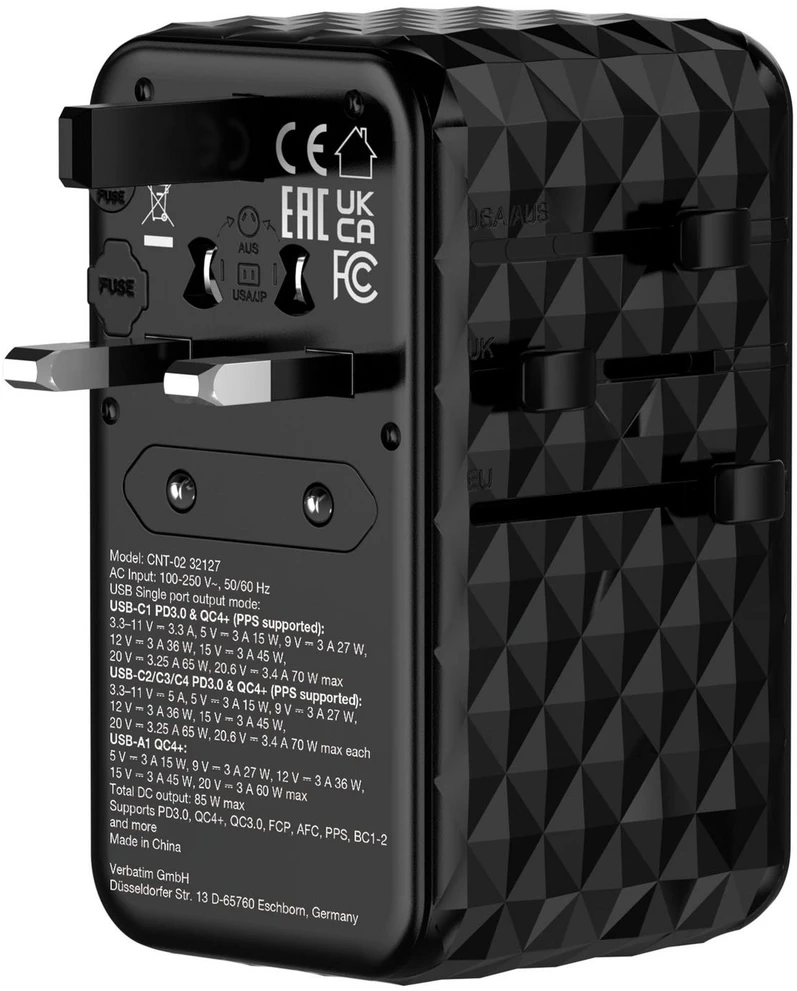 Verbatim CNT-02 Universalus Juoda AC Spartusis įkrovimas Vidaus