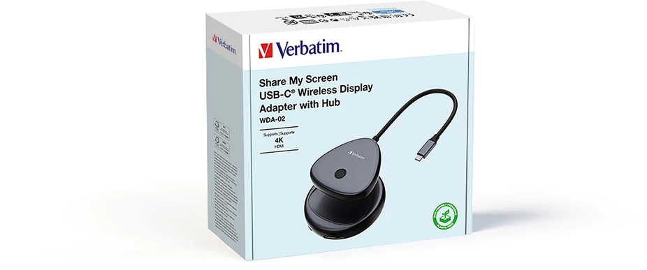 „Verbatim“ – „Share My Screen“ USB-C belaidis ekrano adapteris 4K su šakotuvu