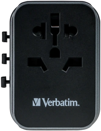 Verbatim Adapteris kelioninis EU/UK/US 2xUSB-A/2xUSB-C PD 30W UTA-03 juodos spalvos 49545