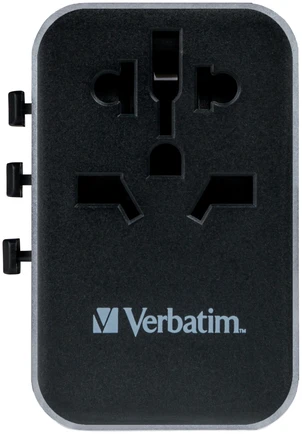 Verbatim Adapteris kelioninis EU/UK/US 3xUSB-A/2xUSB-C PD 61W UTA-04 juodos spalvos 49546