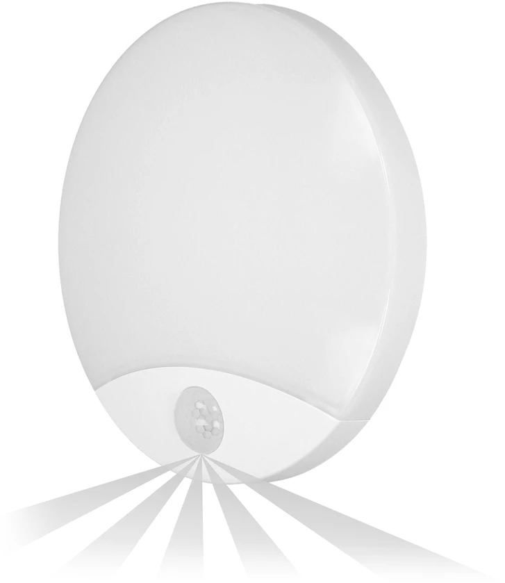 VIRAZON LED 15W, lubinis šviestuvas su judesio jutikliu, 1050lm, IP44, 4000K, pieniškas polikarbonatas, baltas