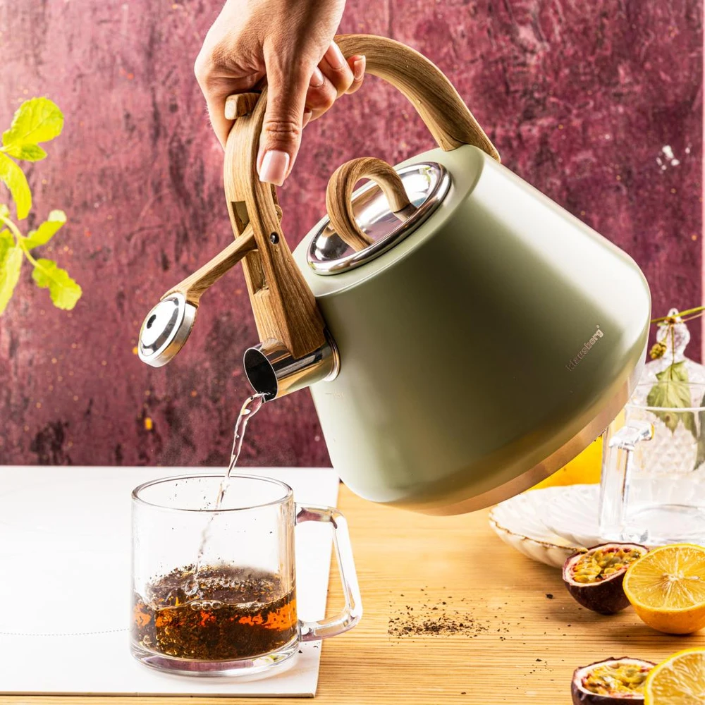 Virdulys plieno su gwizdkiem 2,5 l mėlyna, indukcija, klausberg kb-9062