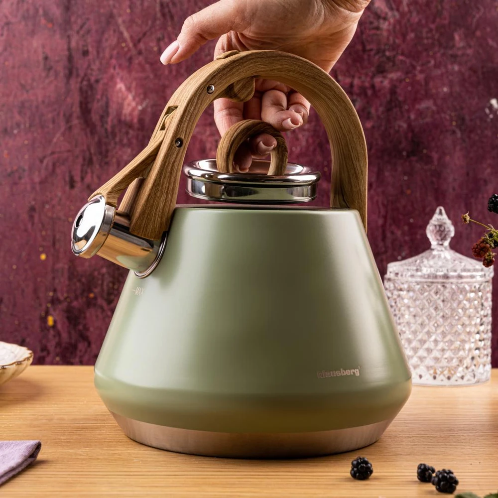 Virdulys plieno su gwizdkiem 2,5 l mėlyna, indukcija, klausberg kb-9062