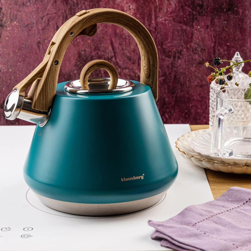 Virdulys plieno su gwizdkiem 2,5 l pistacja, indukcija, klausberg kb-9063
