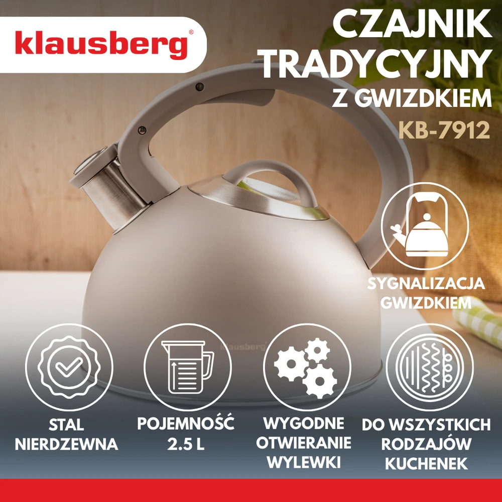 Virdulys, Tradicinis virdulys 2,5 l, pilkas Klausberg
