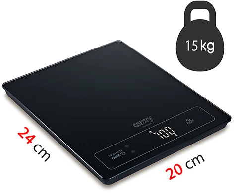Virtuvinės svarstyklės Camry | Virtuvės svarstyklės | CR 3175 | Didžiausias svoris (talpa) 15 kg | Graduacija 1 g | Ekrano tipo LED | Juodas