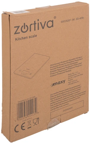 Plokščios virtuvinės svarstyklės 5000 g/1 g Zortiva