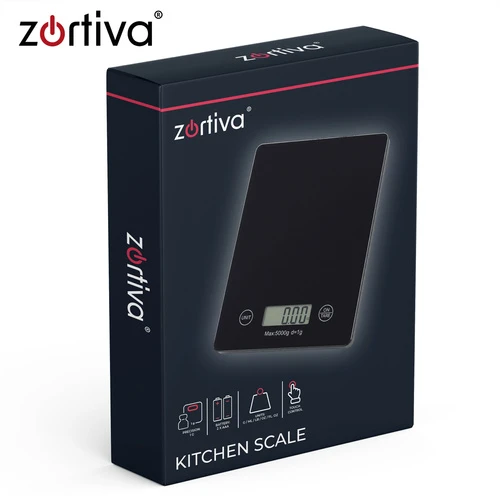 Plokščios virtuvinės svarstyklės 5000 g/1 g Zortiva