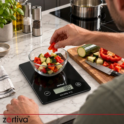 Plokščios virtuvinės svarstyklės 5000 g/1 g Zortiva