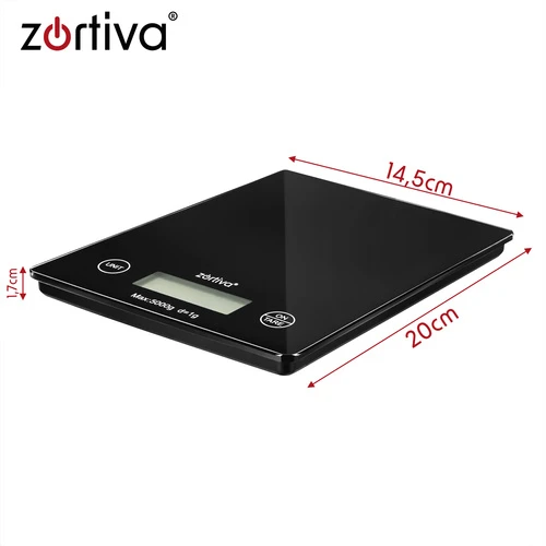 Plokščios virtuvinės svarstyklės 5000 g/1 g Zortiva