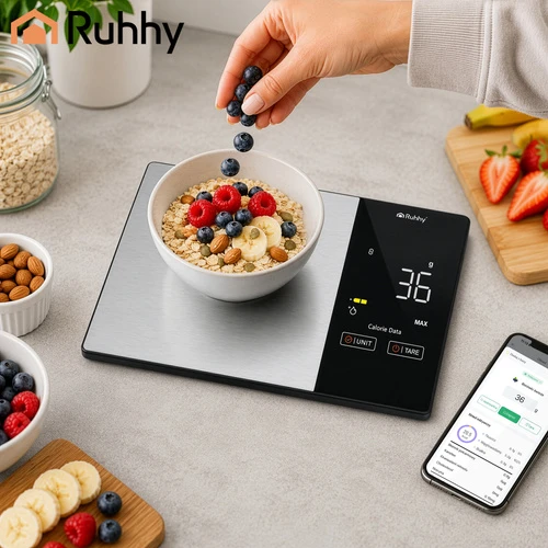 „Ruhhy 24632“ virtuvinės svarstyklės su „Bluetooth“