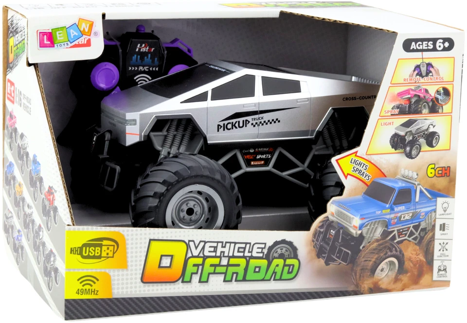Lean Toys Nuotoliniu būdu valdomas visureigis automobilis RC 1:16 sidabrinis