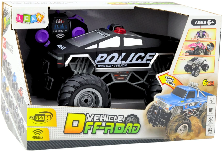 Lean Toys Nuotoliniu būdu valdomas policijos visureigis 1:16