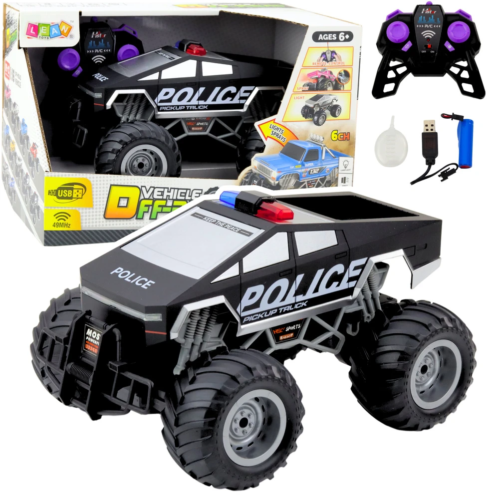Lean Toys Nuotoliniu būdu valdomas policijos visureigis 1:16