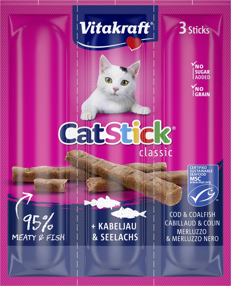 Vitakraft Chovex Sro Cat-stick mini 3vnt kačių pagaliukai su menke ir tunu