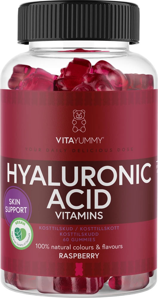 VitaYummy - Hialurono rūgštis - Avietės - 60 vnt.