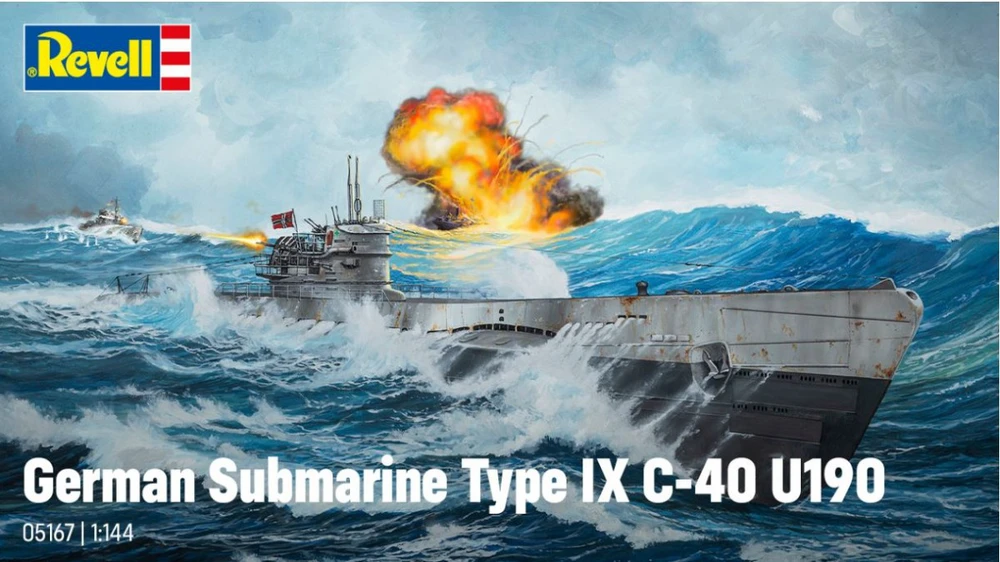 Revell – Vokietijos povandeninis laivas Type IX C/40 (U190), 1/144, 05167
