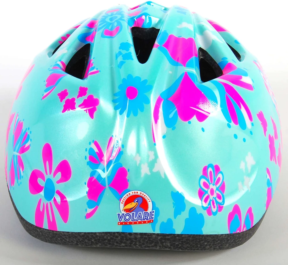 „Volare“ – vaikiškas dviračio šalmas XS, mažas, 47–51 cm – žalias/rožinis (825)