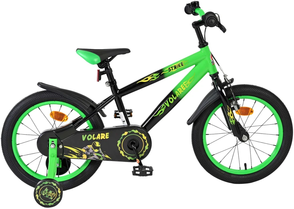 Volare - Vaikiškas dviratis 16" - ryškiai žalias/juodas (51634)