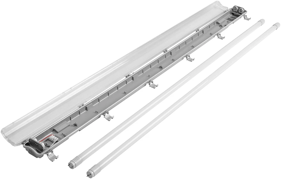 Orno VUMBI II T8 LED 2x22W dulkėms atsparus šviestuvas su T8 LED fluorescencinėmis lempomis, 4800lm, IP65, 4000K, 150 cm