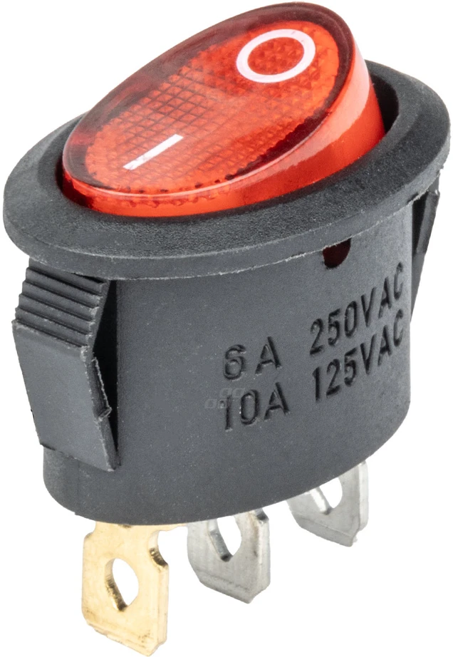 Amio Elipsinis jungiklis 12V/230V, raudonas